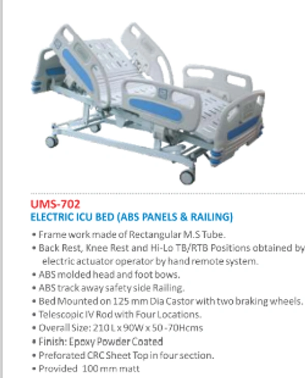 Unisearch Medicare Electric ICU Bed (ABS Pannel & Railling)